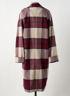 Manteau Long Minimum Rouge Sans Capuche