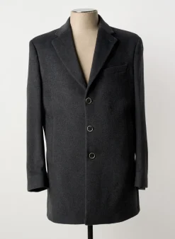 Manteau Long Nino Loretti Gris Sans Capuche