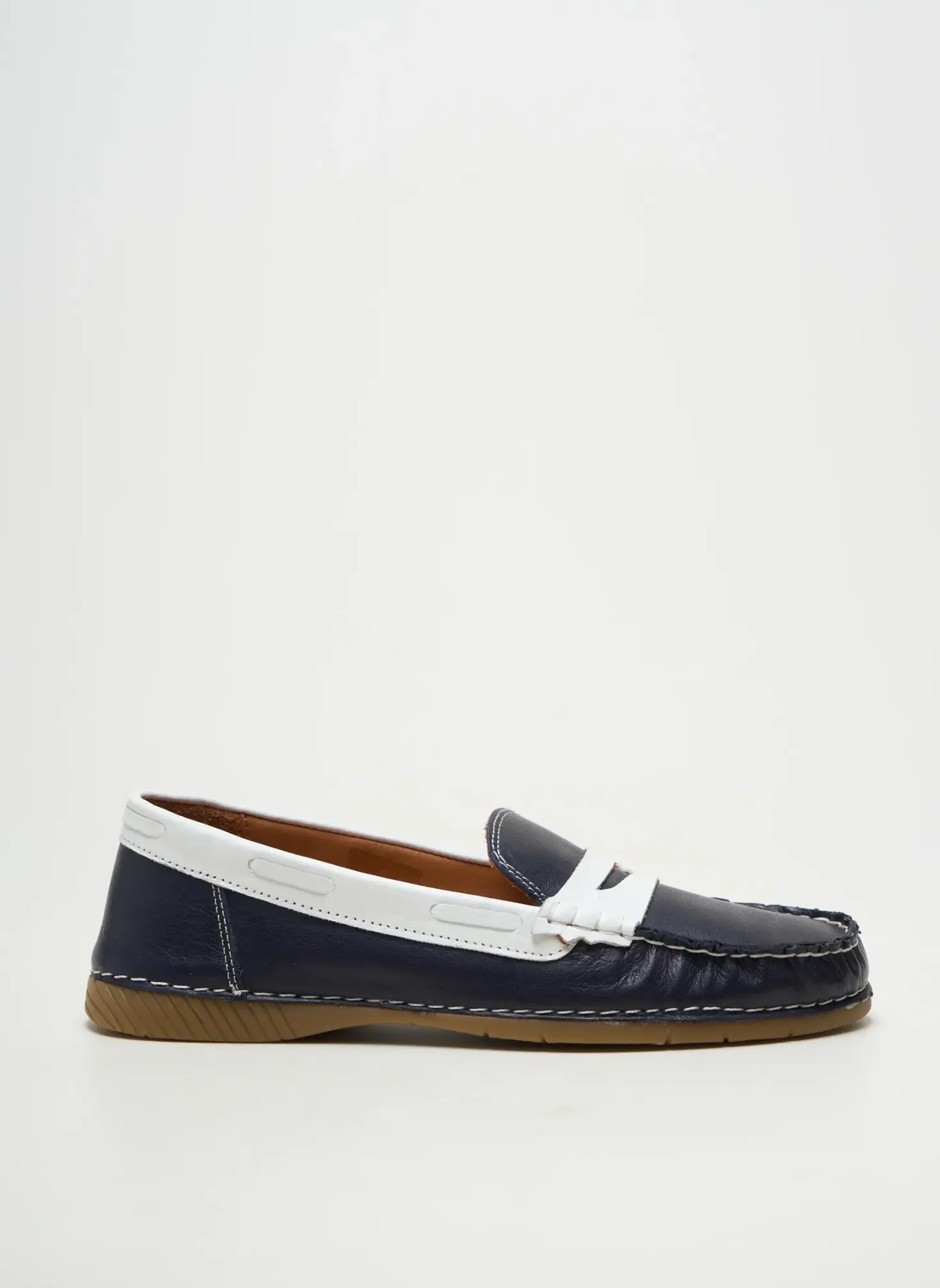 Mocassins Alenoa Bleu Talon Plat Jusqu'à 3cm