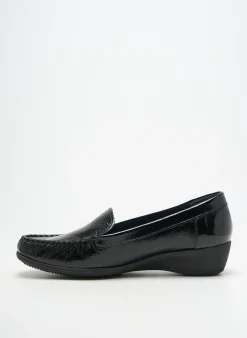 Mocassins Artika Soft Noir Talon De 4 À 6cm
