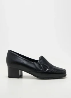 Mocassins Artika Soft Noir Talon De 4 À 6cm