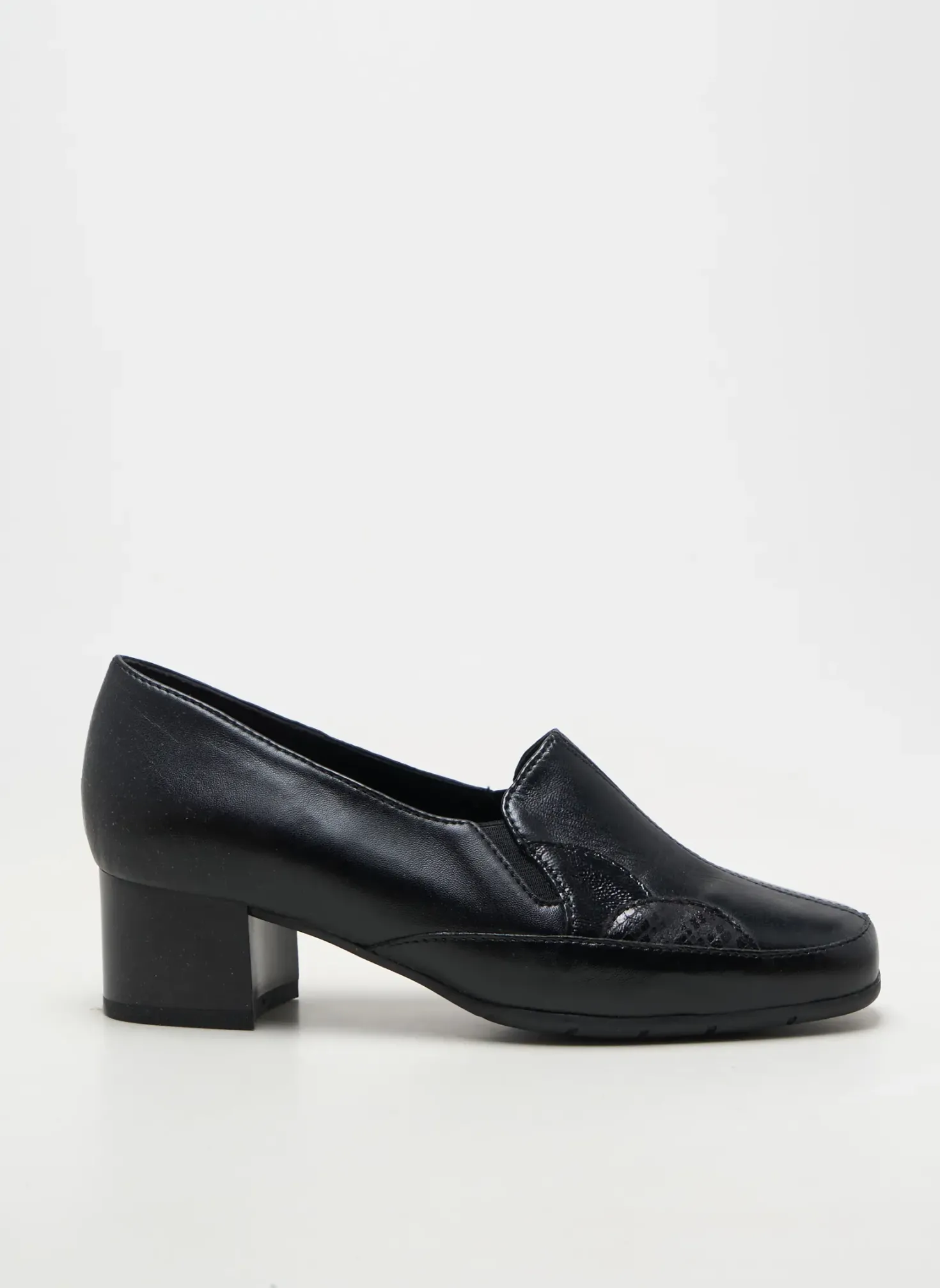 Mocassins Artika Soft Noir Talon De 4 À 6cm