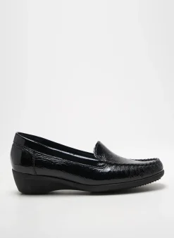 Mocassins Artika Soft Noir Talon Plat Jusqu'à 3cm