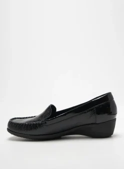 Mocassins Artika Soft Noir Talon Plat Jusqu'à 3cm