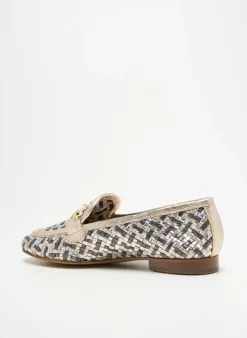 Mocassins Coco Et Abricot Or Talon Plat Jusqu'à 3cm