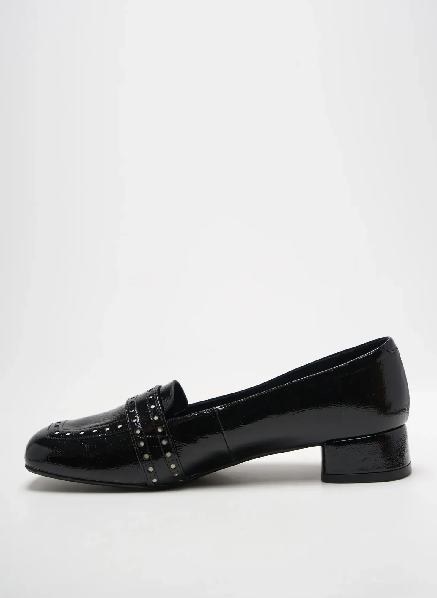 Mocassins Dansi Noir Talon Plat Jusqu'à 3cm