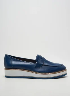 Mocassins Emilie Karston Bleu Talon De 4 À 6cm