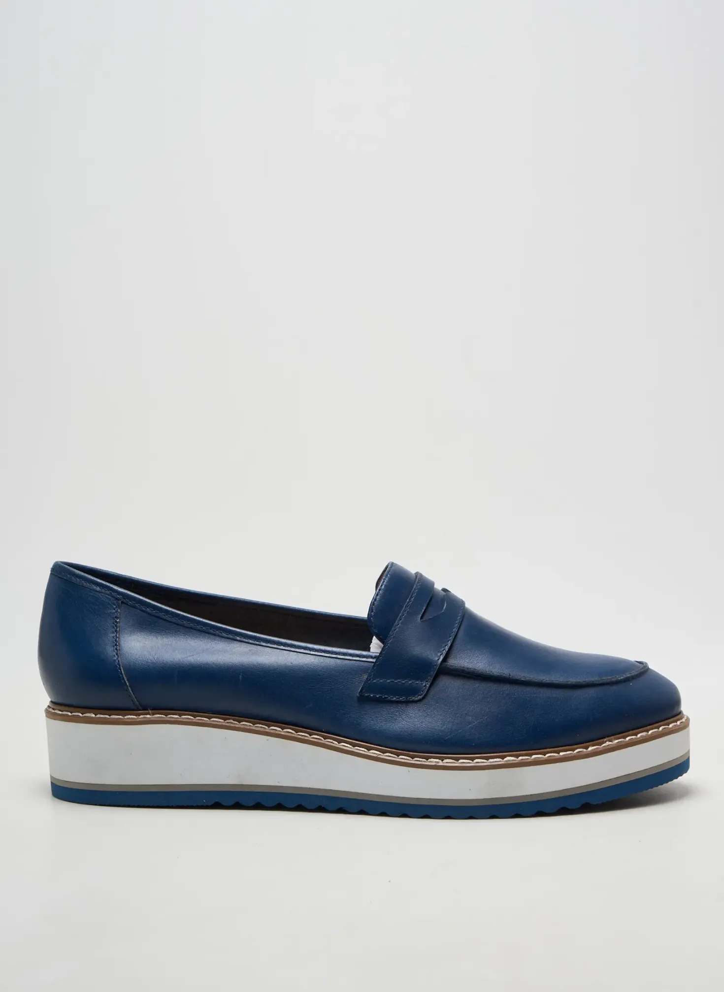 Mocassins Emilie Karston Bleu Talon De 4 À 6cm