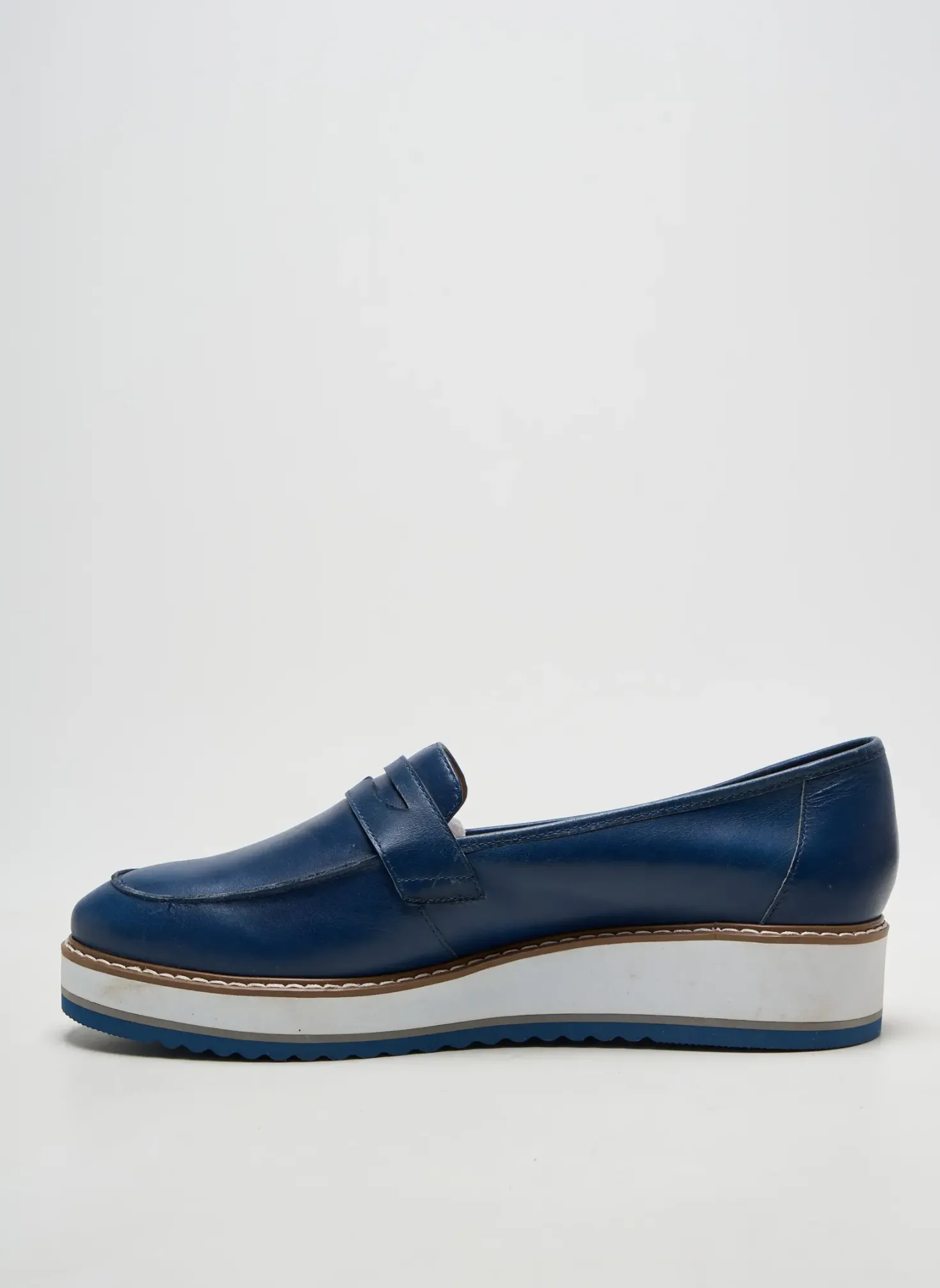 Mocassins Emilie Karston Bleu Talon De 4 À 6cm