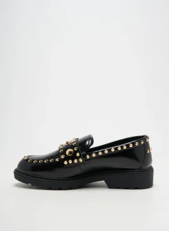 Mocassins Exé Noir Talon Plat Jusqu'à 3cm