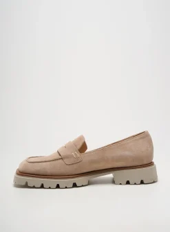 Mocassins Faire Beige Talon Plat Jusqu'à 3cm
