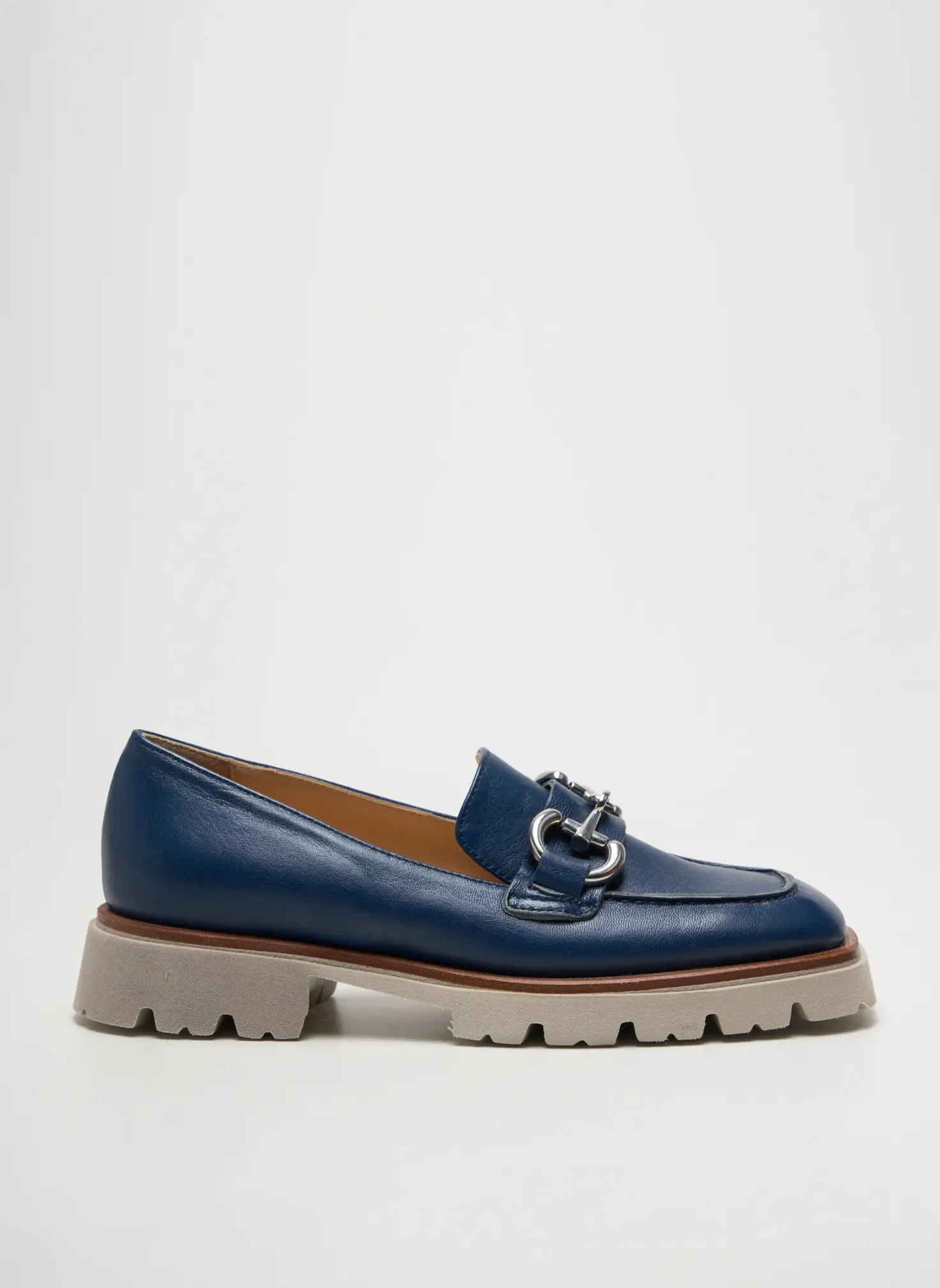 Mocassins Faire Bleu Talon Plat Jusqu'à 3cm