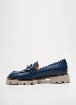 Mocassins Faire Bleu Talon Plat Jusqu'à 3cm