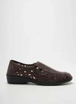 Mocassins Fargeot Marron Talon Plat Jusqu'à 3cm