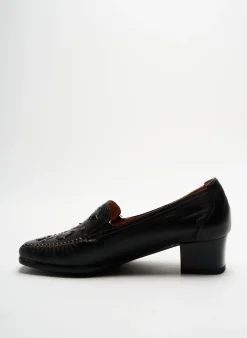 Mocassins Flexell Noir Talon De 4 À 6cm