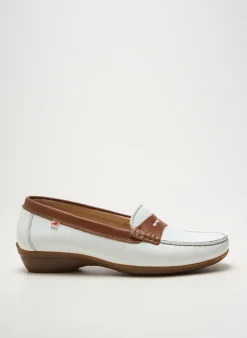 Mocassins Fluchos Blanc Talon Plat Jusqu'à 3cm