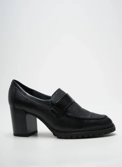 Mocassins Geo-reino Noir Talon De 7 À 9cm