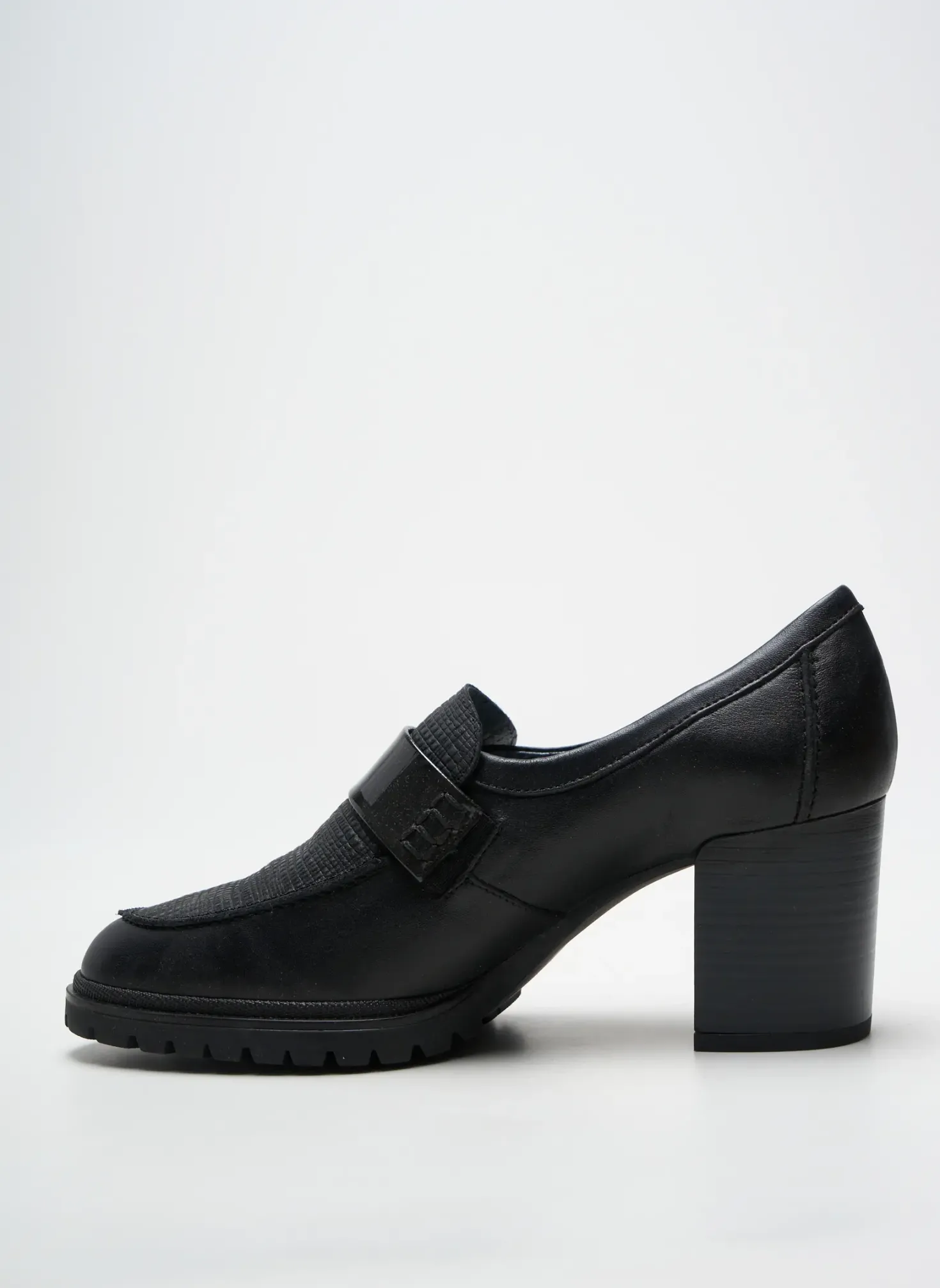 Mocassins Geo-reino Noir Talon De 7 À 9cm