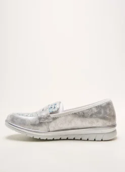 Mocassins Inea Argent Talon Plat Jusqu'à 3cm