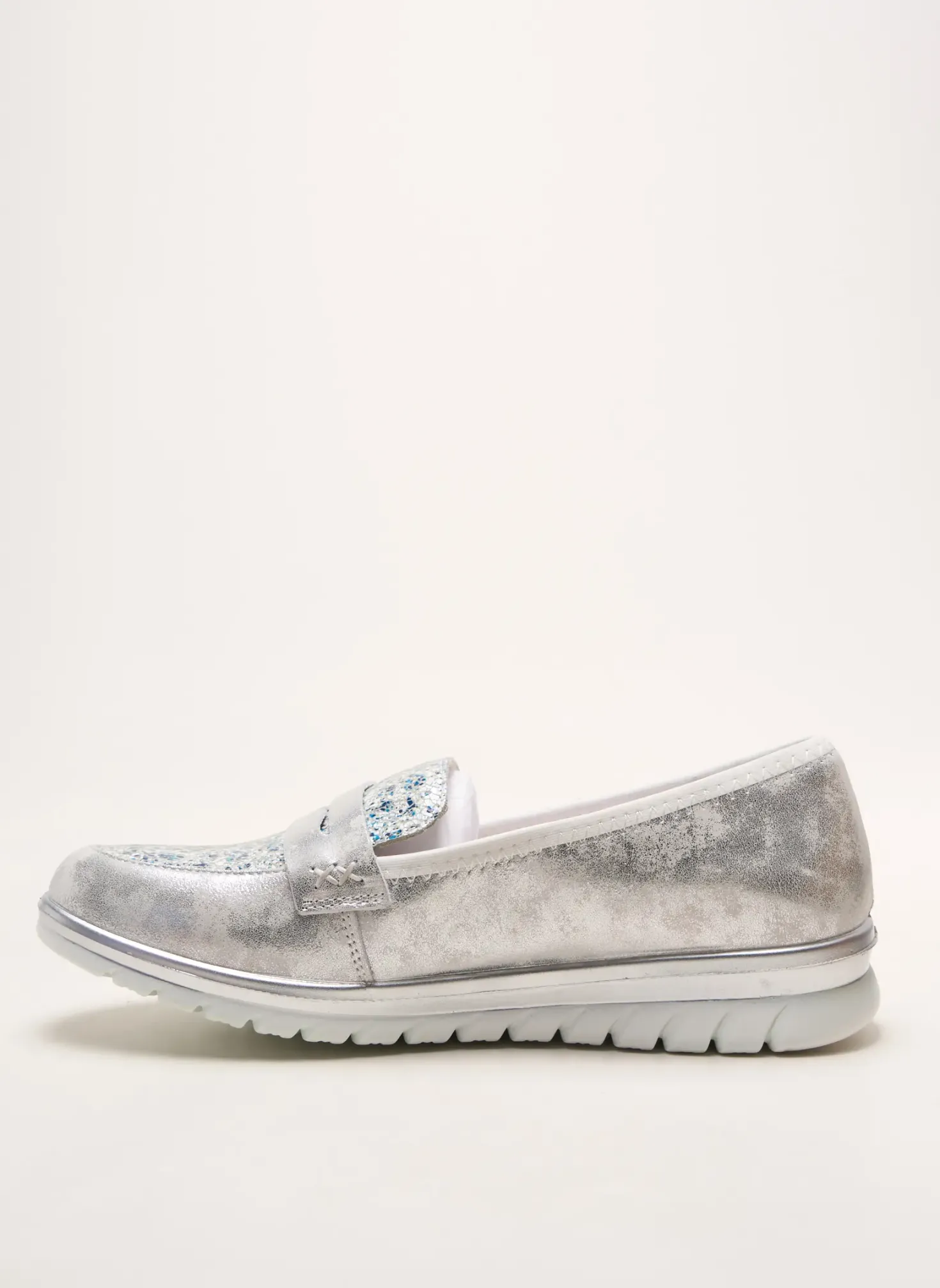 Mocassins Inea Argent Talon Plat Jusqu'à 3cm