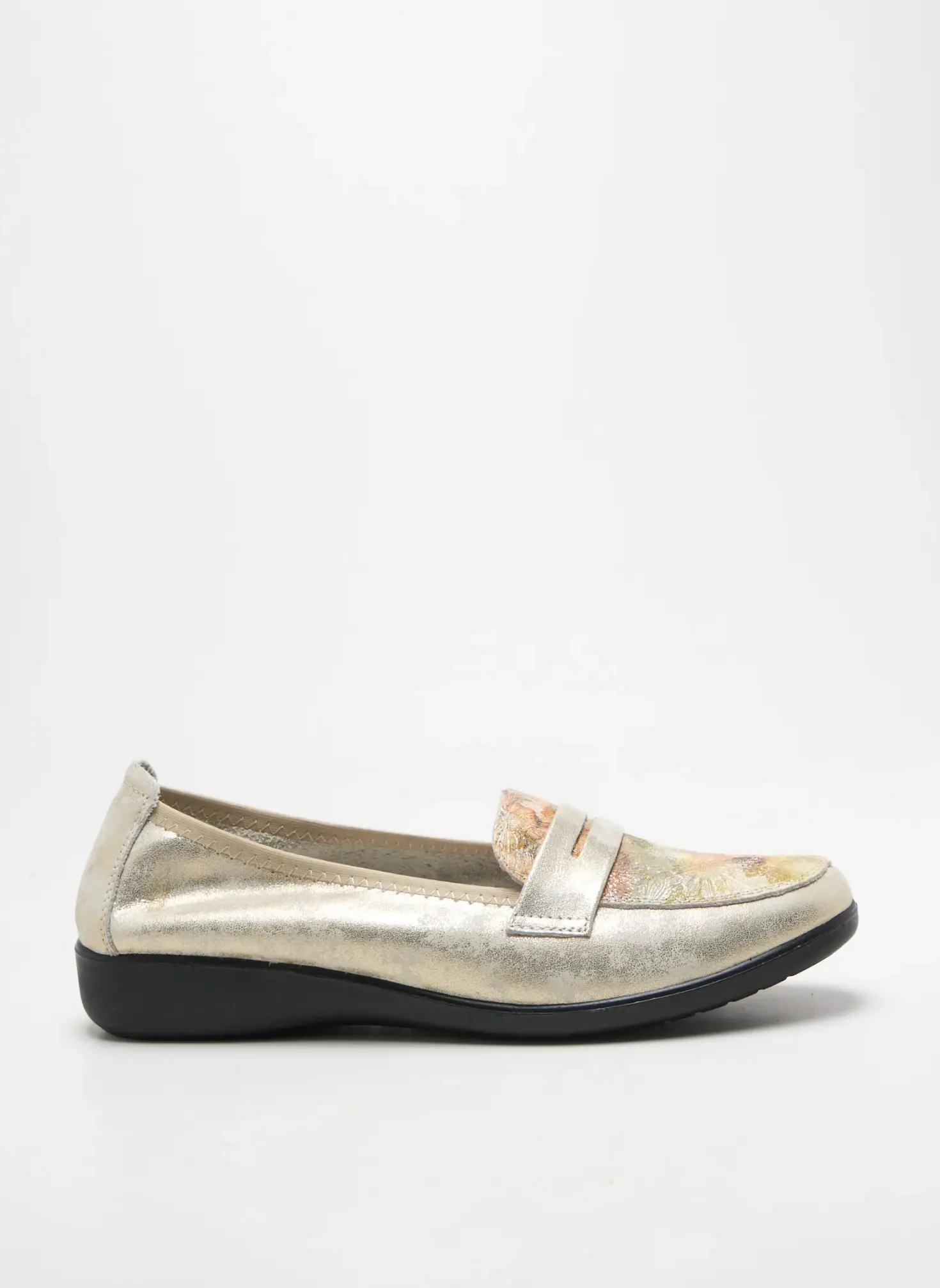 Mocassins Inea Or Talon Plat Jusqu'à 3cm