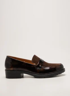 Mocassins Infini Marron Talon Plat Jusqu'à 3cm
