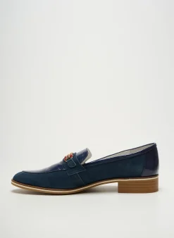 Mocassins J.metayer Bleu Talon Plat Jusqu'à 3cm