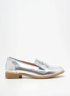 Mocassins Joia Argent Talon Plat Jusqu'à 3cm