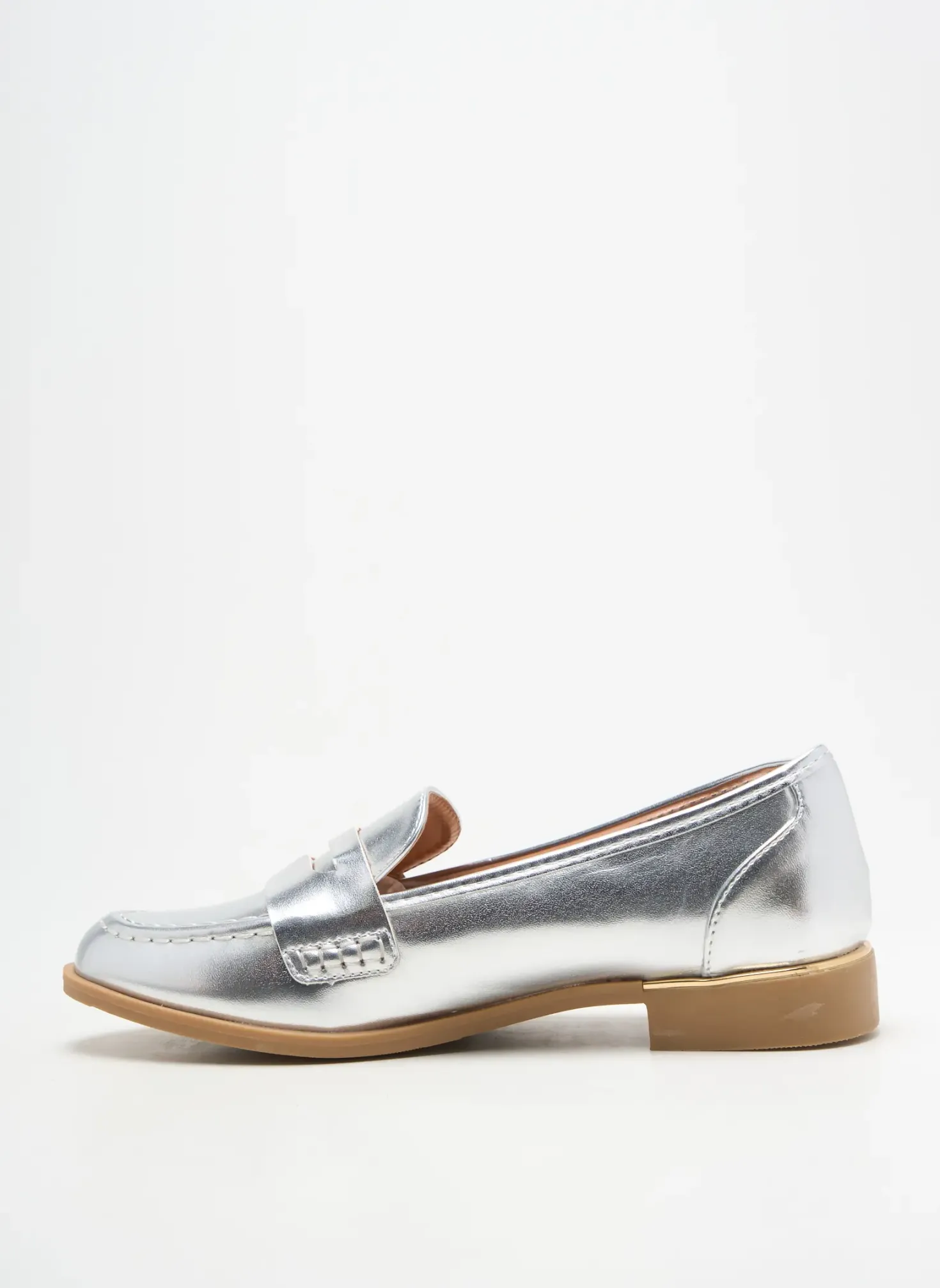 Mocassins Joia Argent Talon Plat Jusqu'à 3cm