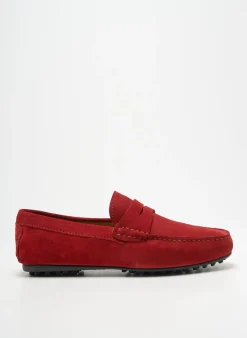 Mocassins L'atelier Tropézien Rouge Bout Rond