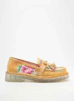 Mocassins Laura Vita Jaune Talon Plat Jusqu'à 3cm