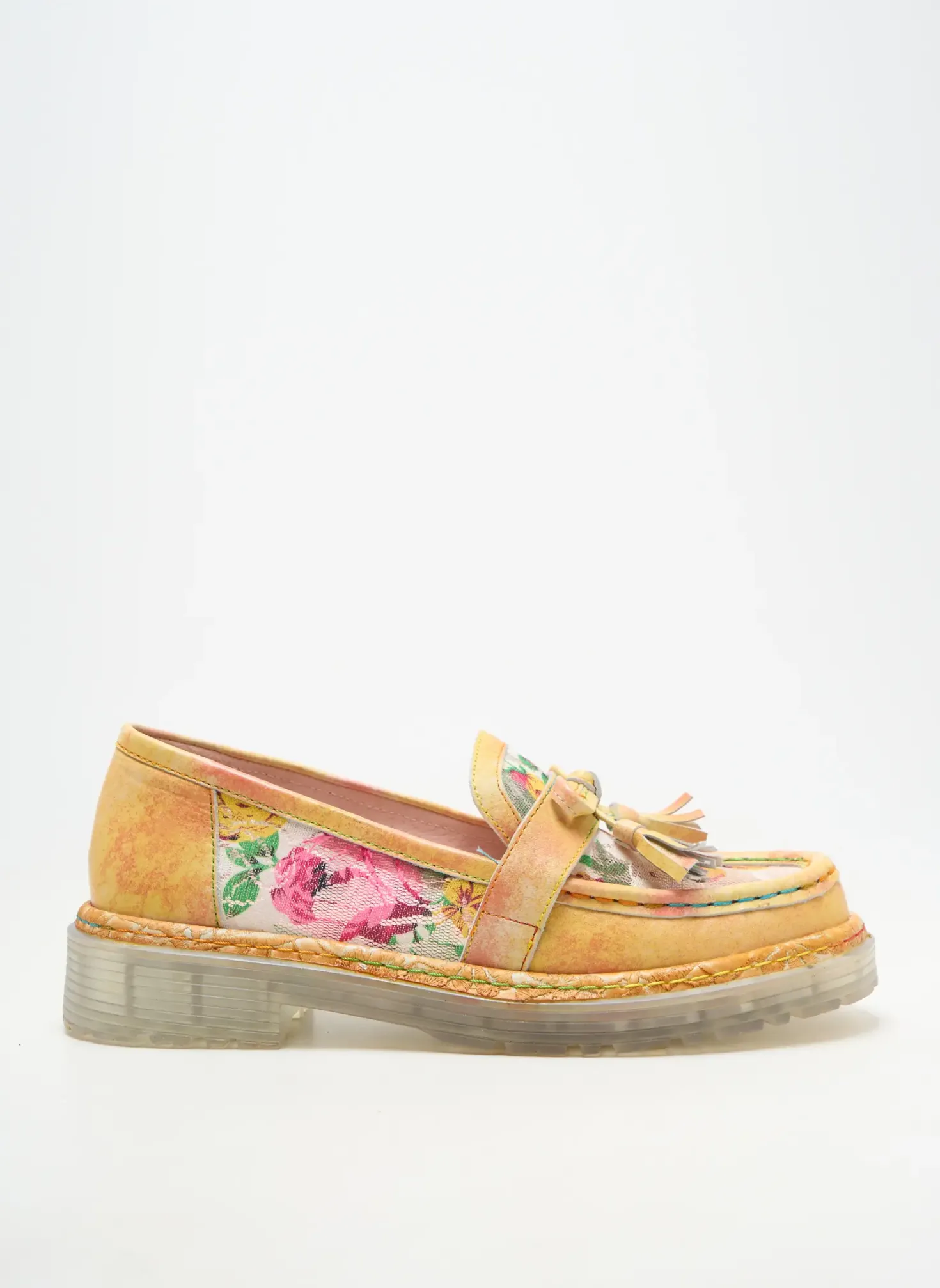 Mocassins Laura Vita Jaune Talon Plat Jusqu'à 3cm