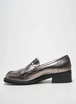 Mocassins Les:venues Argent Talon De 4 À 6cm