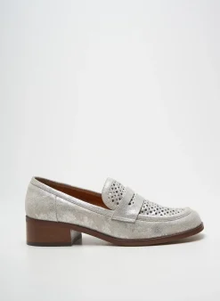 Mocassins Les:venues Argent Talon Plat Jusqu'à 3cm