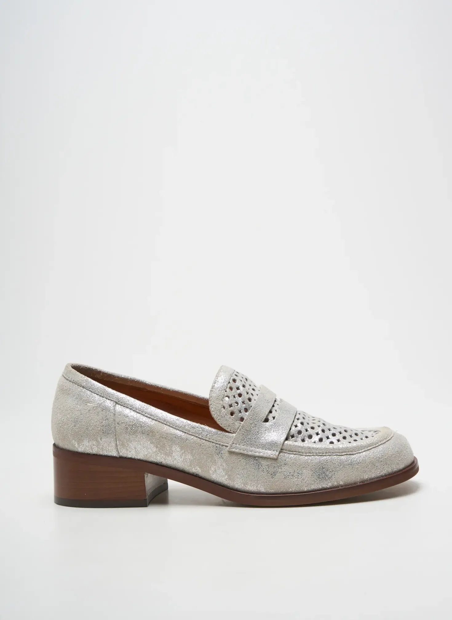 Mocassins Les:venues Argent Talon Plat Jusqu'à 3cm