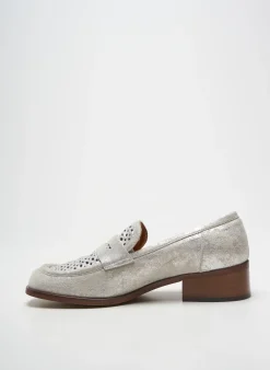 Mocassins Les:venues Argent Talon Plat Jusqu'à 3cm