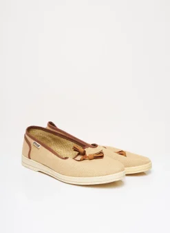 Mocassins Maians Beige Talon Bas