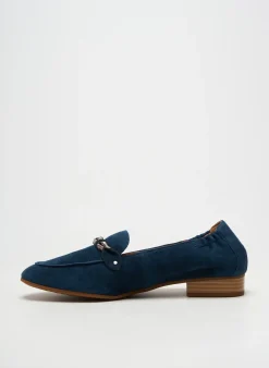 Mocassins Mam'zelle Bleu Talon Plat Jusqu'à 3cm