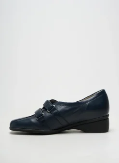 Mocassins Marco Bleu Talon De 4 À 6cm