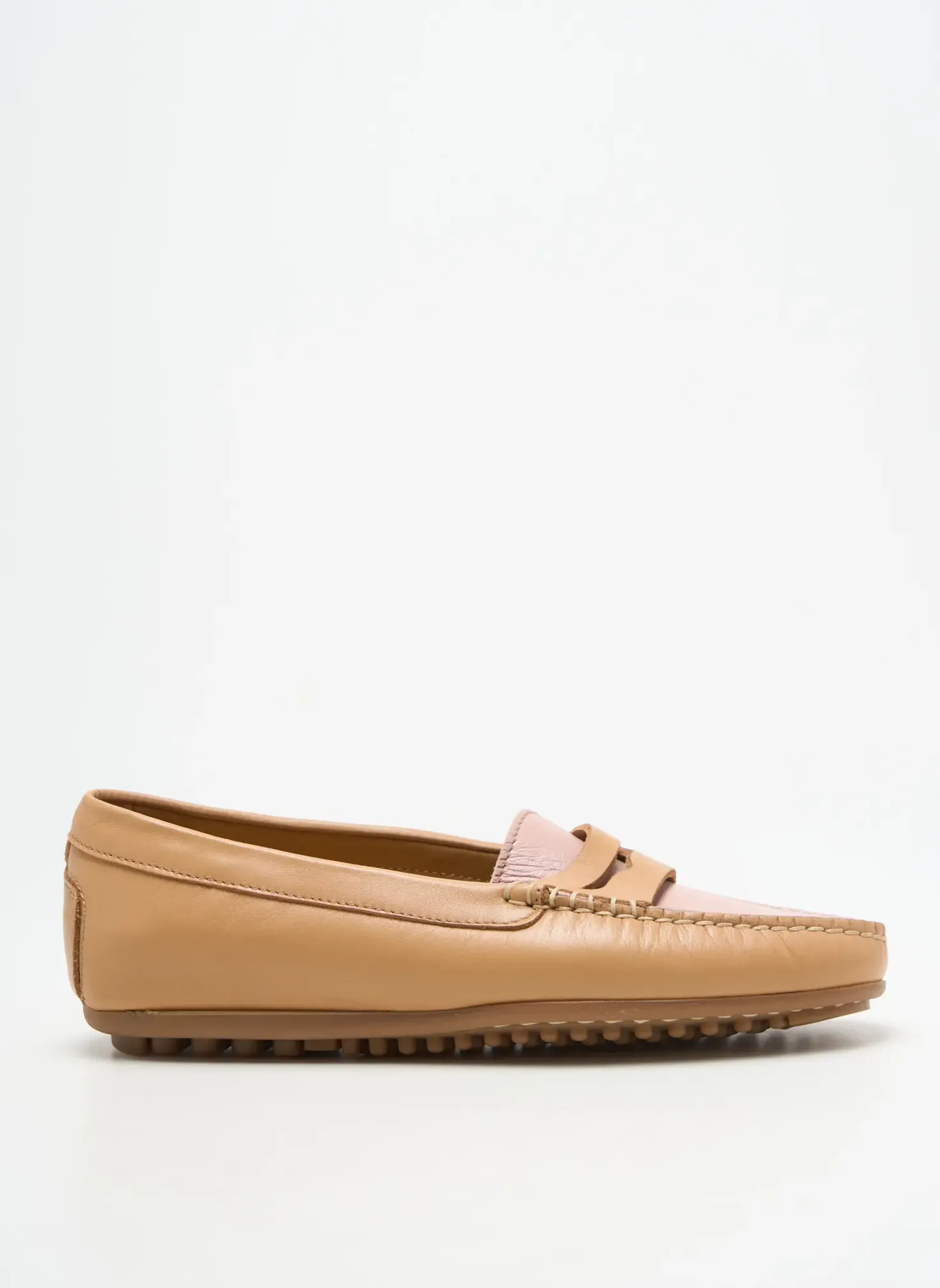 Mocassins Mastro Domenico Beige Talon Plat Jusqu'à 3cm