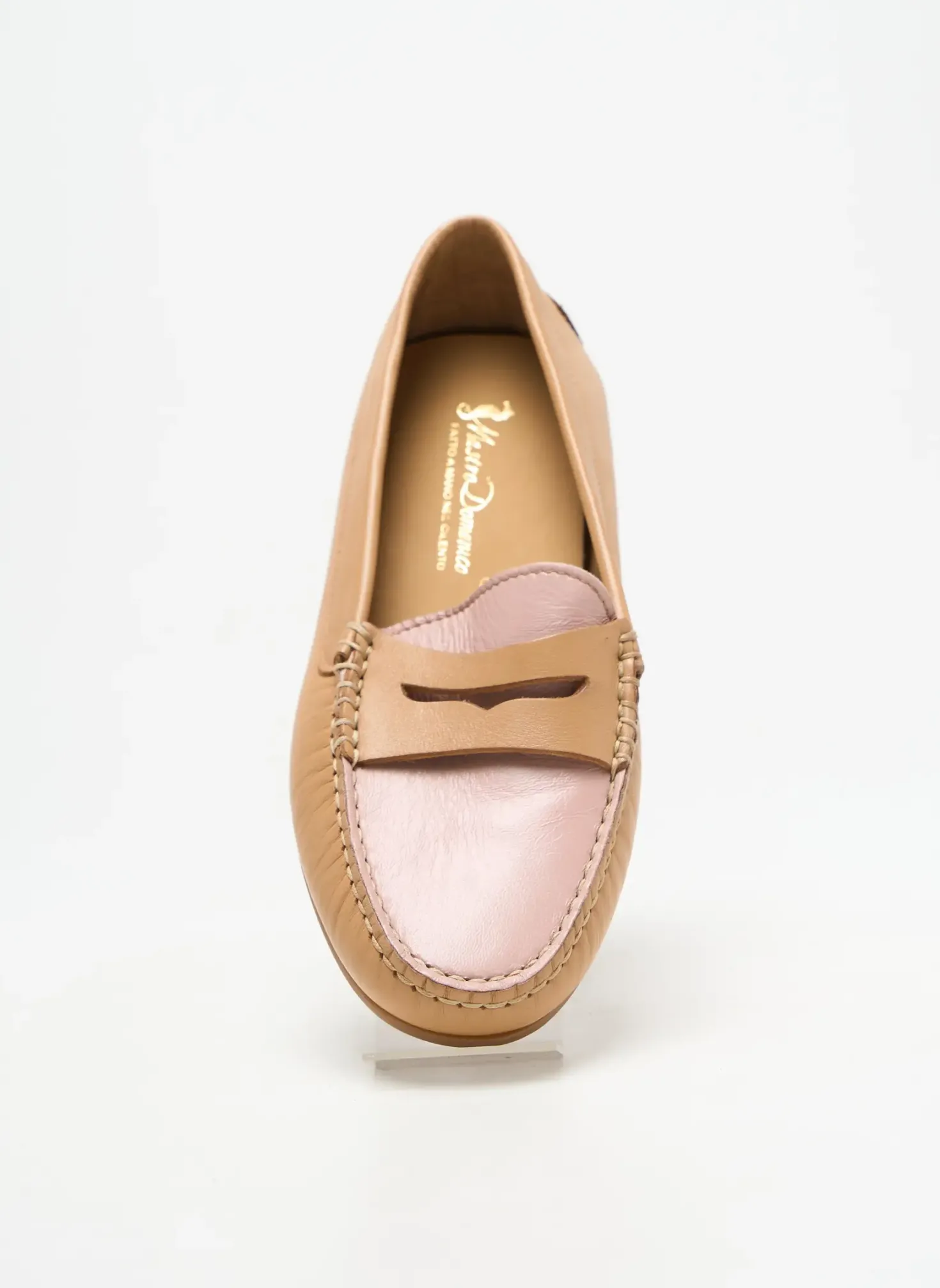 Mocassins Mastro Domenico Beige Talon Plat Jusqu'à 3cm