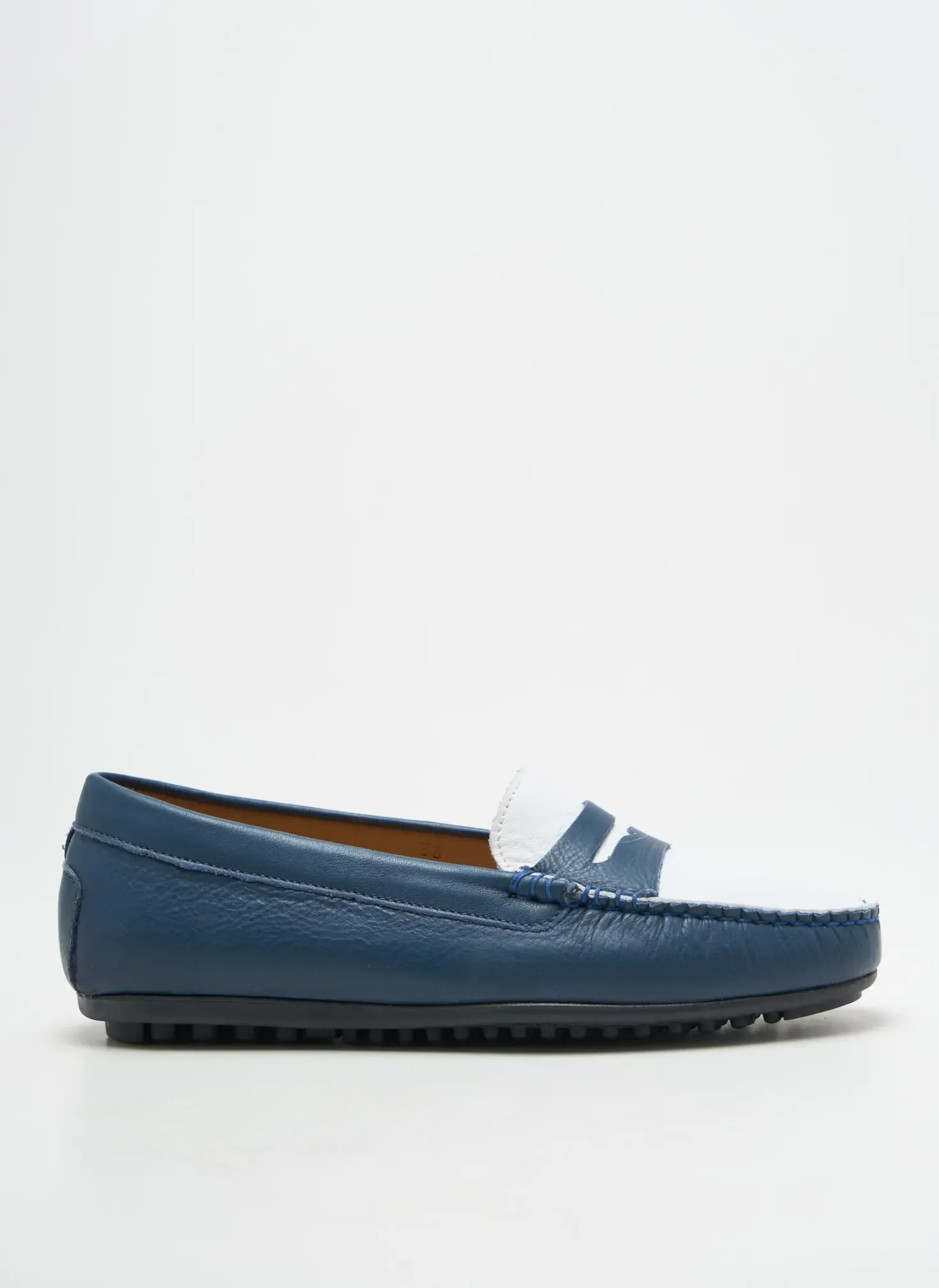 Mocassins Mastro Domenico Bleu Talon Plat Jusqu'à 3cm