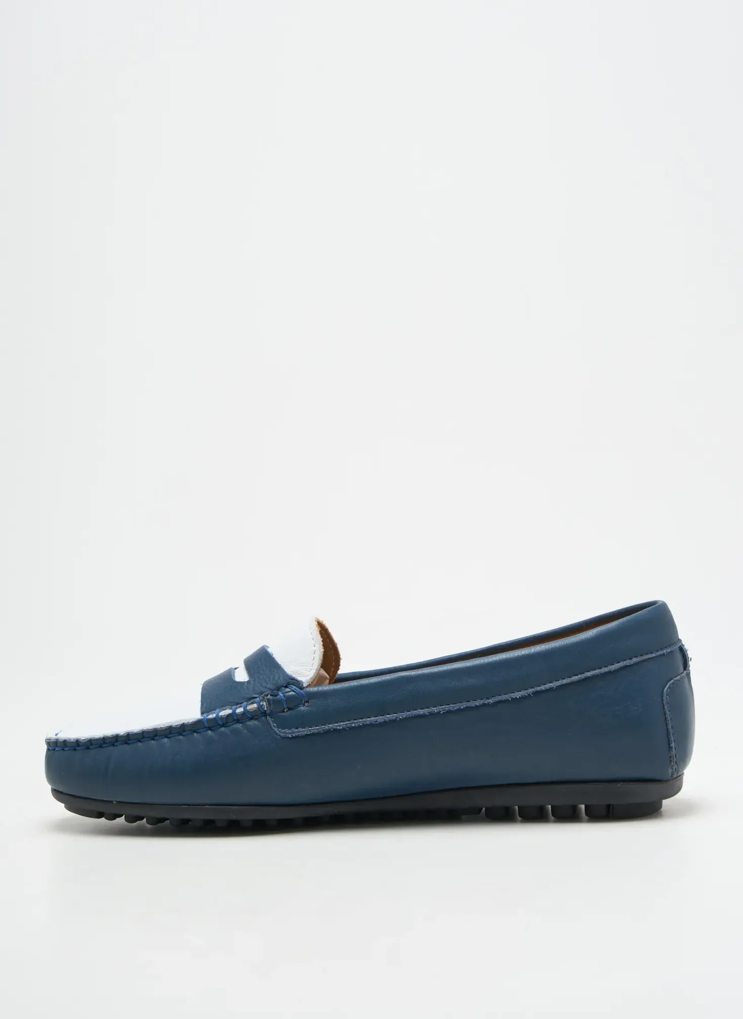 Mocassins Mastro Domenico Bleu Talon Plat Jusqu'à 3cm