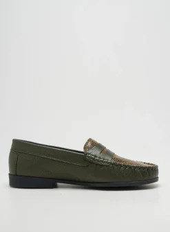 Mocassins Ottilia Vert Talon Plat Jusqu'à 3cm