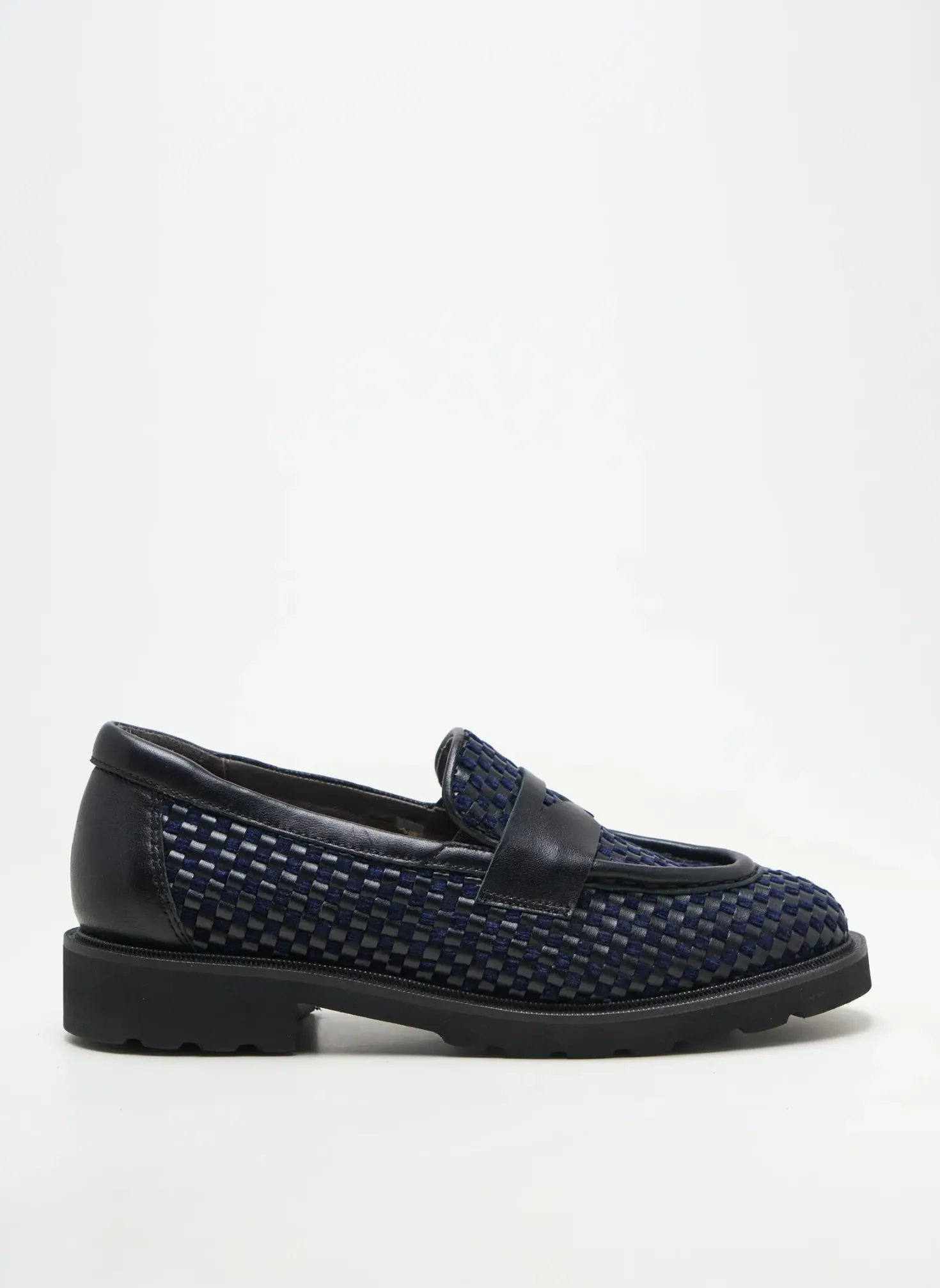 Mocassins Softwaves Bleu Talon Plat Jusqu'à 3cm