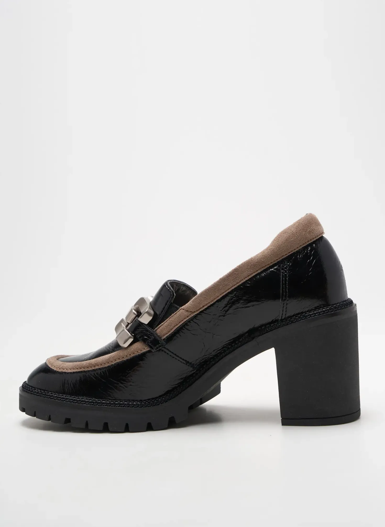 Mocassins Softwaves Noir Talon De 7 À 9cm