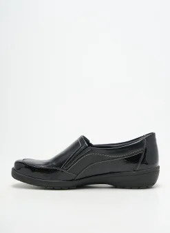 Mocassins Suave Noir Talon Plat Jusqu'à 3cm