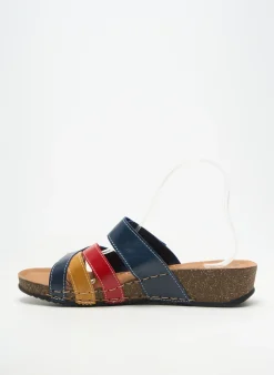 Mules/sabots Fly Flot Bleu Talon De 4 À 6cm