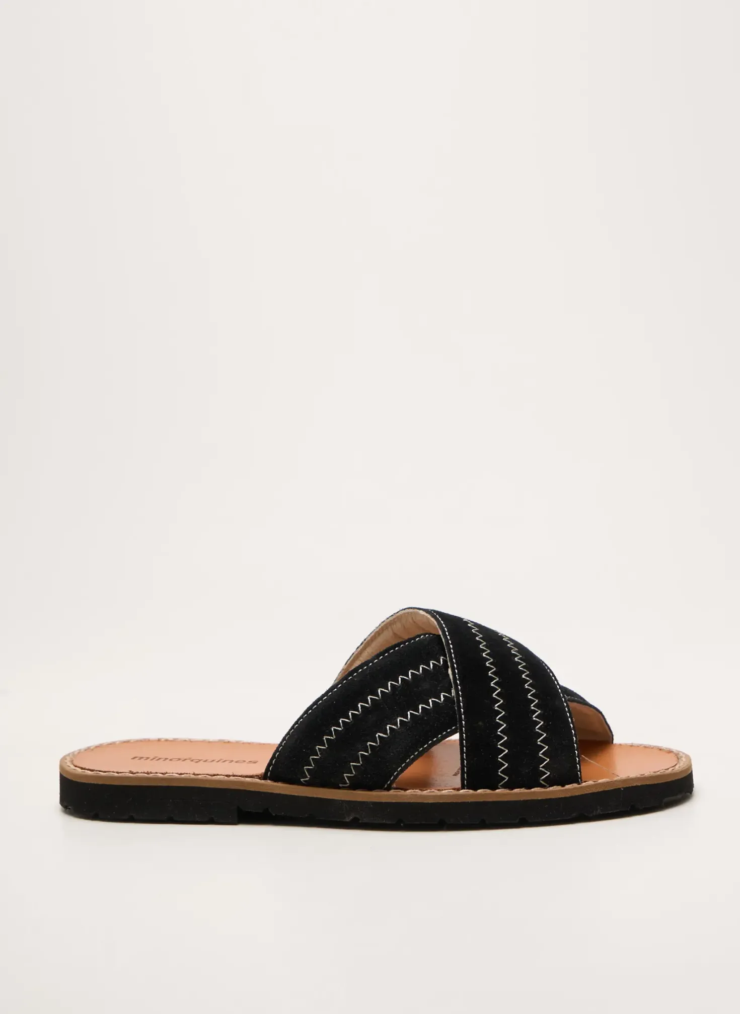 Mules/sabots Minorquines Noir Talon Plat Jusqu'à 3cm