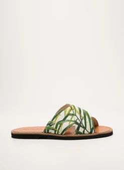 Mules/sabots Minorquines Vert Talon Plat Jusqu'à 3cm
